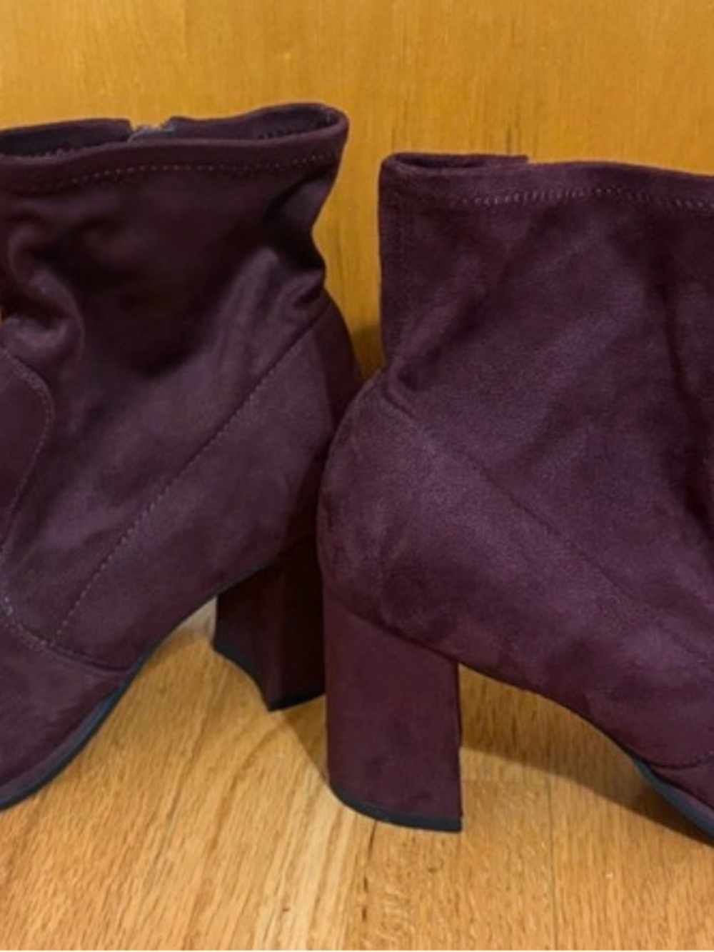 Nine West Luella High Heel Ankle Boots - purple/wine color in size 8.5